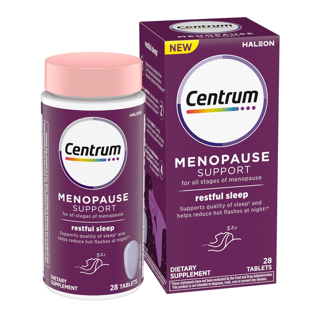 Centrum Restful Sleep Menopause サポートタブレット、臨床的にスタディされたDailyZzzおよびgeniVida、28の計算と補足