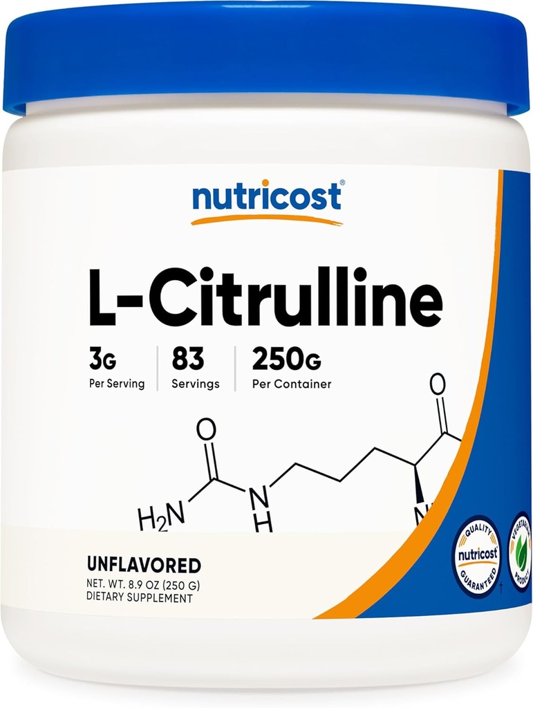 Nutricostの純粋なL-Citrulline (基盤)の粉250グラム