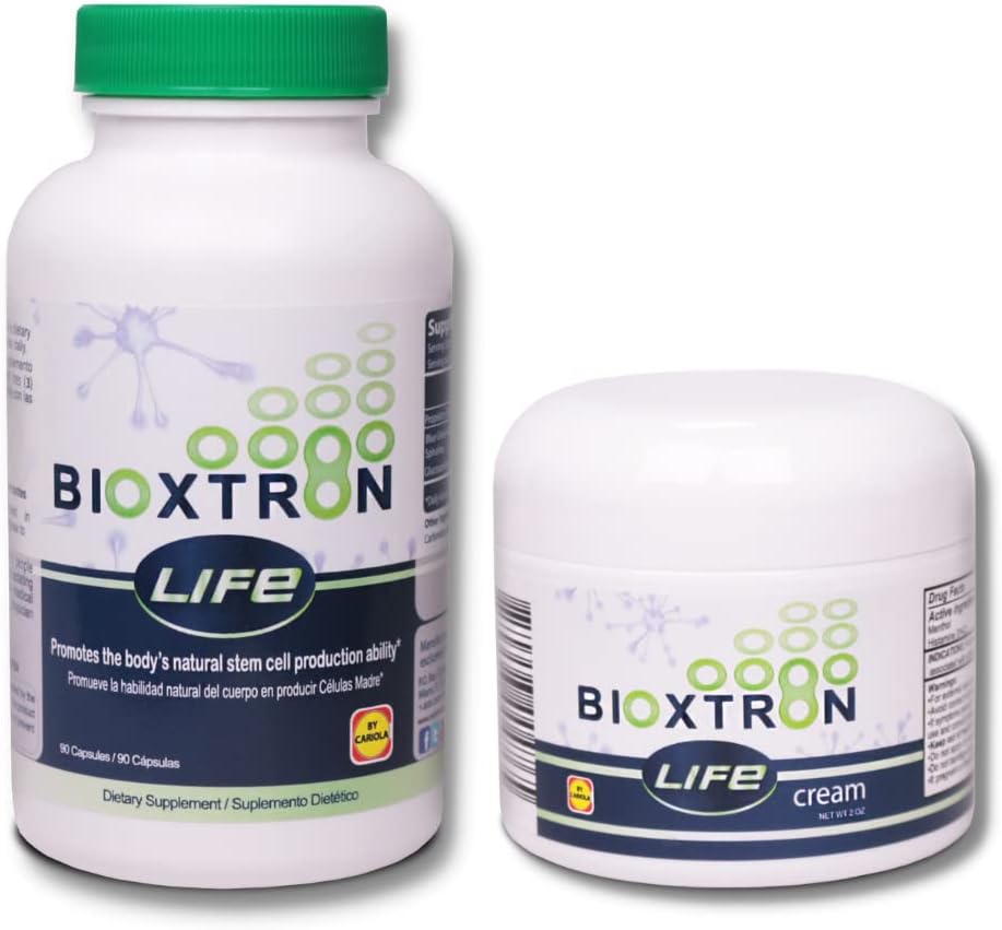 Bioxtronの生命AFの幹細胞の補足 - 共同サポート及び筋肉痛 - 免疫システム サポート エネルギー レベル - 幹細胞の生産 - 青い緑の藻類のSpirulina - 90の帽子+クリーム2のoz