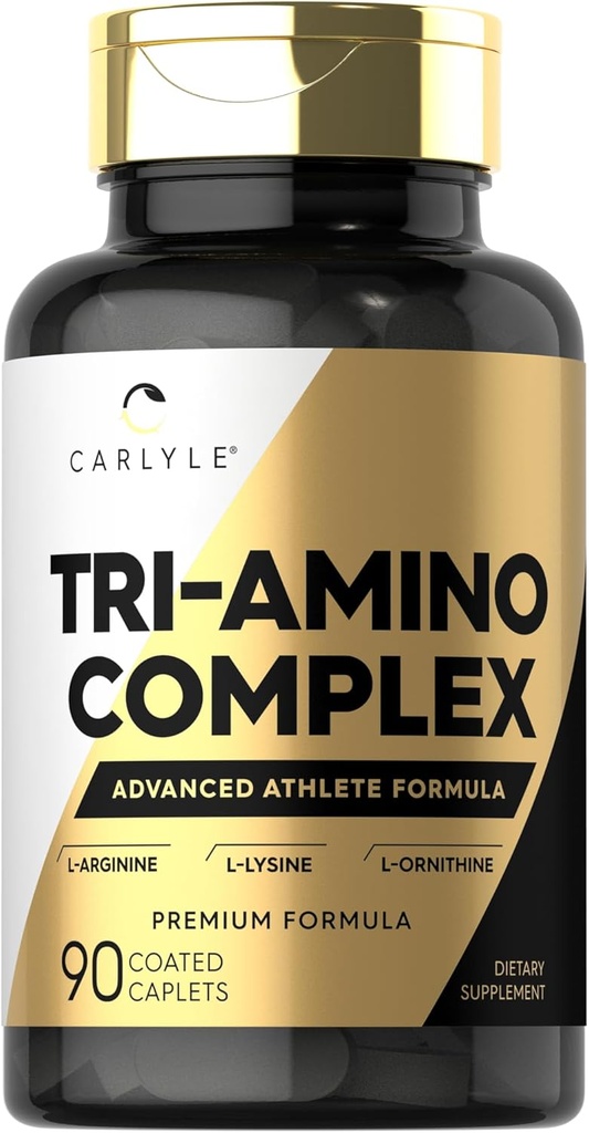 Carlyle Tri-Amino L-Arginine L-Ornithine L-Lysine Supplement | 90 カプレット | ベジタリアン・ノンGMO・グルテンフリー