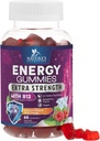 Energy Gummies 1000mcg - with Vitamin B12, Green Tea Natural Caffeine Support, Daily Energy Gummies - Delicious Berry Flavor B12 Chewable Exercise Supplement for Running Cycling & Sports - 60 Chews