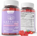 SaffronはマグネシウムのGlycinate、L-Theanine、Turmeric、Ashwagandha、Mood及び力、酸化防止、Vitalityのための蜂蜜及びビタミンBの複合体- 120の計算とグミ100mg - 100%の純粋なサフランのエキスを補います