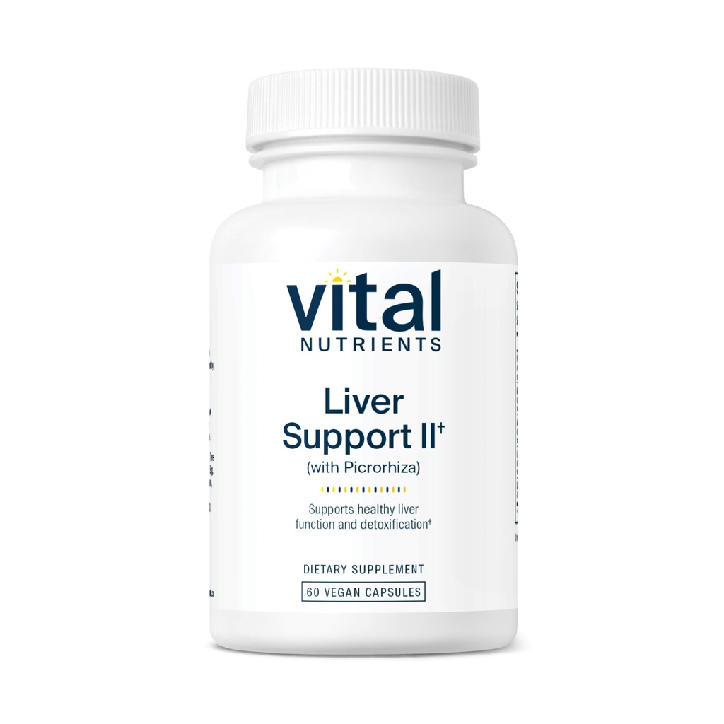 Vital Nutrients LiverサポートII with Picrorhiza, ミルクアザミとクルクミン | ビーガンサプリメント | ヘルシーな肝臓機能をサポートするためのハーブの組み合わせ | グルテン, 乳製品と大豆無料 | 60カプセル