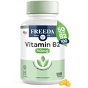 フリーダビタミンB2リボフラビン50mg – エネルギー & 神経系サポート – コザーラ, ビーガン, 脳と代謝のためのグルテンフリーB2サプリメント – (100 Ct)