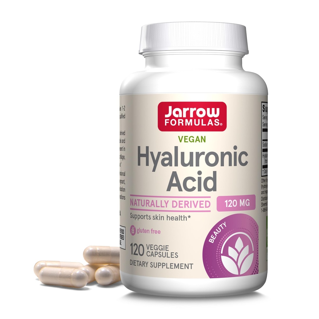 Jarrow Formulas® Hyaluronic酸120mg、栄養補助食品、皮膚健康サポート、120ベジギーカプセル、最大60日の供給