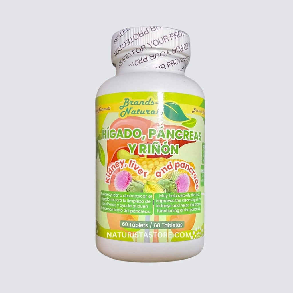 Generic Brands Naturals Kidney Liver & Pancreas (Higado Pancreas Y Rinones) 60 Tabs