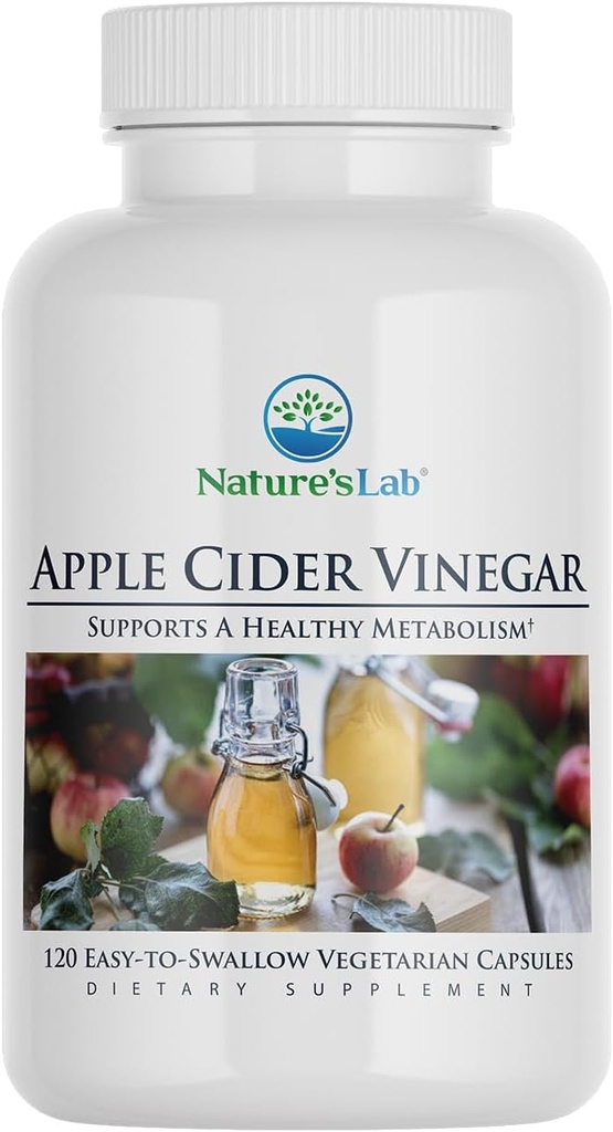 Nature's Lab Apple Cider Vinegar 1200mgとChromium - 120カプセル(60日の供給)