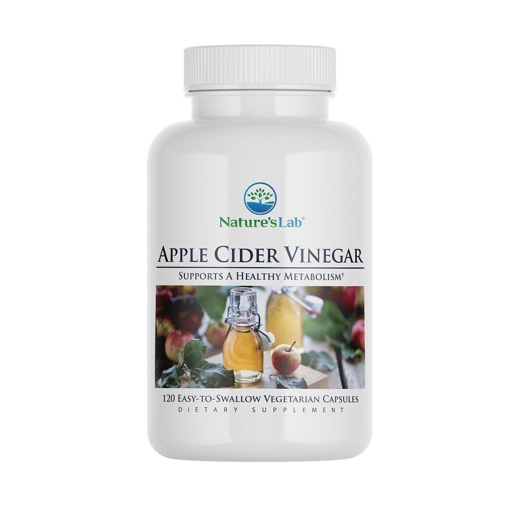 Nature's Lab Apple Cider Vinegar 1200mgとChromium - 120カプセル(60日の供給)