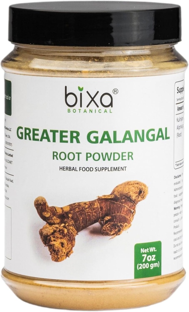 bixa BOTANICAL Greater Galangal Root Powder | Alpinia Galanga (Kulinjan) | スープ&クッキングに最適 | Ayurvedic Herbal Supplement, Kosher, Steam Treated, Non-GMO, 完全菜食主義者の100%純正 | 200g / 7oz