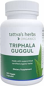 Triphala Guggul Herbal Supplement, Ayurveda Herbal Supplements, Digestive Health & Support, Triphala Powder Capsules, 240 Count (2 Pack), 25 Years of Premium Service