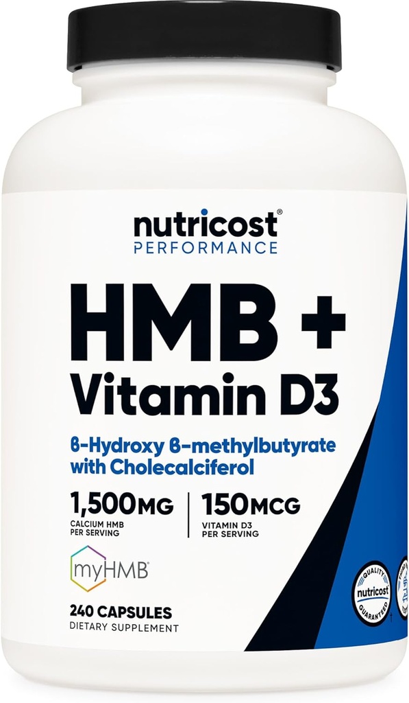 Nutricost HMB(1500mg)とビタミンD3(6000 IU)サプリメント - 240カプセル、80サービング - グルテンフリーおよび非GMO
