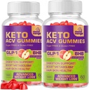 Keto ACV Gummies Gluten & Sugar-Free Apple Cider Vinegar Gummies for Advanced Weight Loss - 女性の男性のための急速な脂肪バーナーダイエットサプリメント - 60グミ(1000MG)