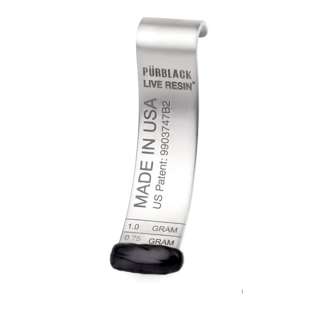 Pürblack® Pürscale for Shilajit - 特許取得済みの樹脂測定ツール(スプーン付) | 精密な点数、自己の解散、時間節約、臭気の侵入を防止 | 即刻の消費のためのクラフトピル