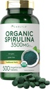Carlyle Organic Spirulina Tablets 3500mg | 500 Count | Non-GMO & Gluten Free Supplement
