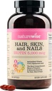 NatureWiseの毛皮および釘のビタミン、Biotin 5000mcg w/Hyaluronic酸、C、Bの複雑、D3、A、E、鉄-非GMOのグルテンフリー- 540 Softgels[6ヶ月の供給]