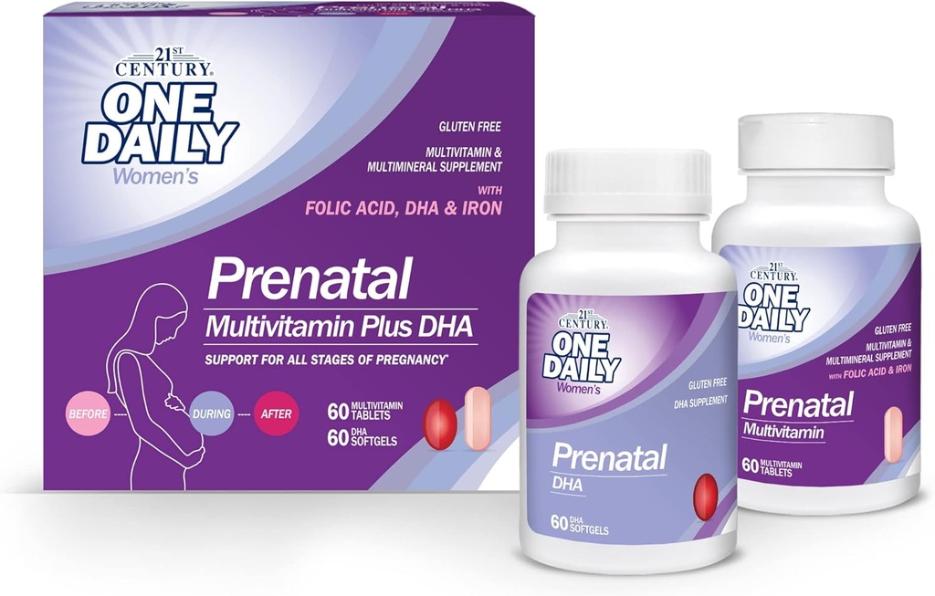 DHA、タブレットおよびSoftgels、120の計算が付いている21stの世紀のprenatal