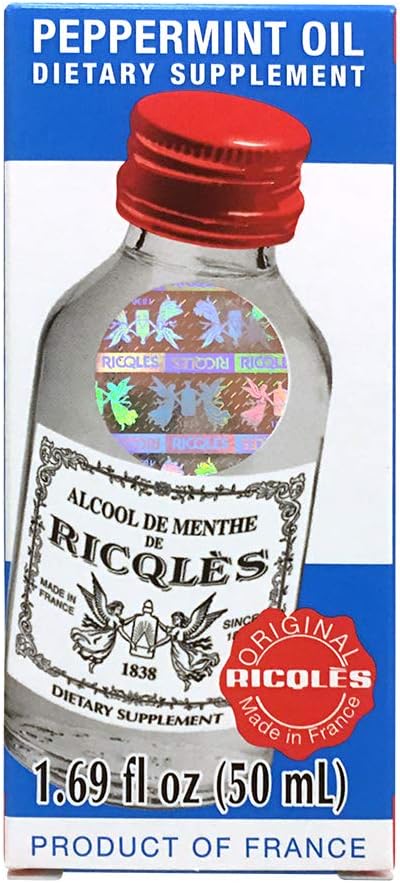 Ricqlesのペパーミントオイルの食事療法の補足(サポート健康な消化、腸の慰め) (1.69のfl。oz) (1本のびん) (フランスのプロダクト)