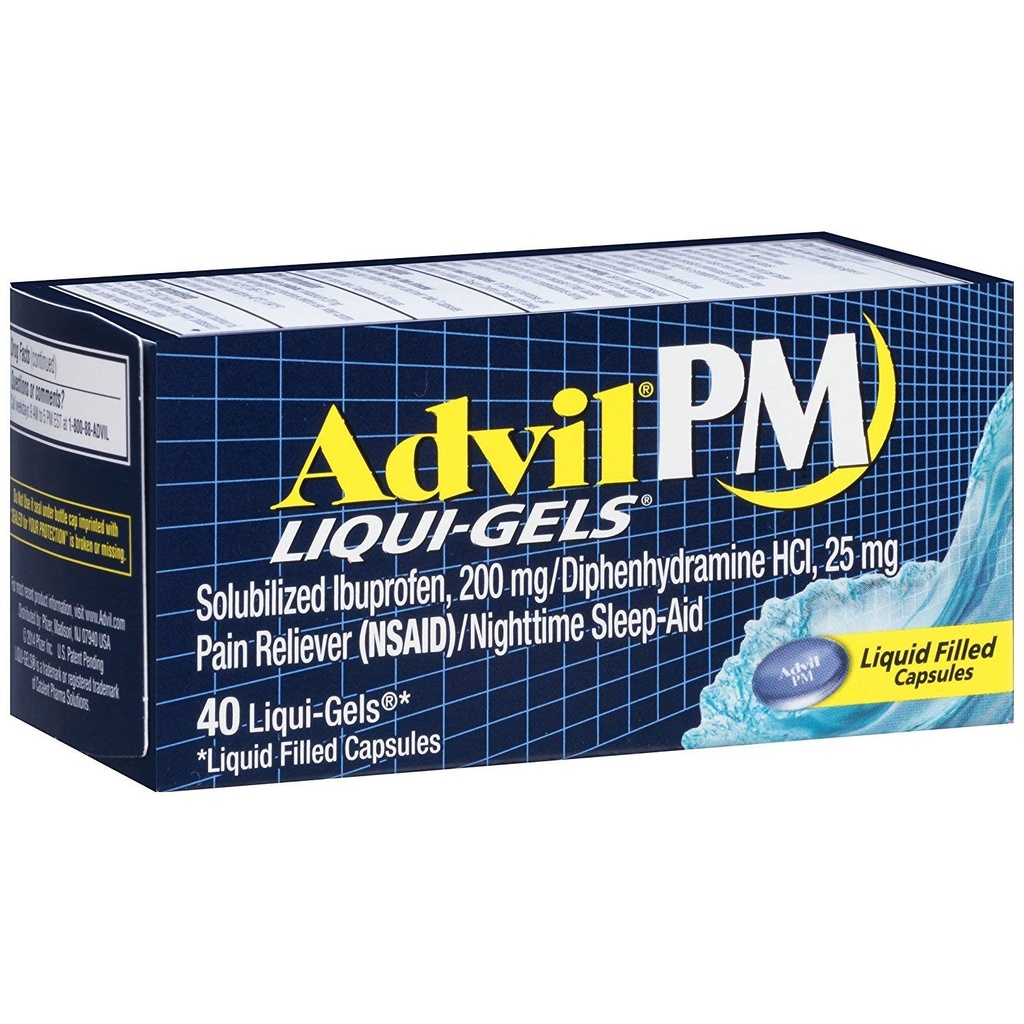 Advil PM Liqui-Gels 痛み 夜間 睡眠, 40 Liqui-Gels (パック 2)