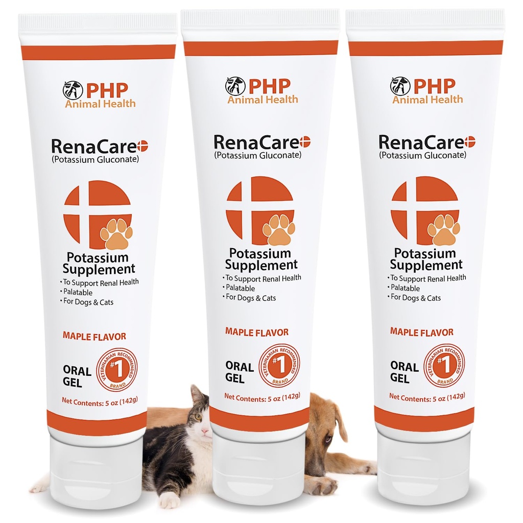 RenaCare KはRenal K (Potassium Gluconate)の犬と猫のためのカリウムの補足のゲル、(15oz)メープル味(米国で作られる)のためです
