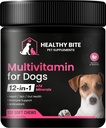 Healthy Bite 12 in 1 Multivitamin for Dogs - Skin and Coat Supplement, Immune Support, Pet Vitamins, Calcium for Dogs Made in USA - 120 Count