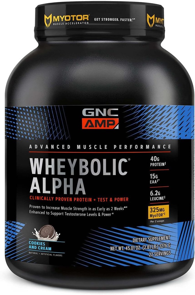 GNC AMP Wheybolic Alpha with MyoTOR - クッキーとクリーム (22 サービング)