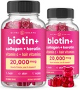 NutraChamps 毛皮及び釘のグミー、コラーゲン及びケラチン、5000mcg ビオチンの美のコンプレックス、ビタミンの補足、ベリー、120の計算、健康な毛、放射性皮及び強い釘(パッケージ2)