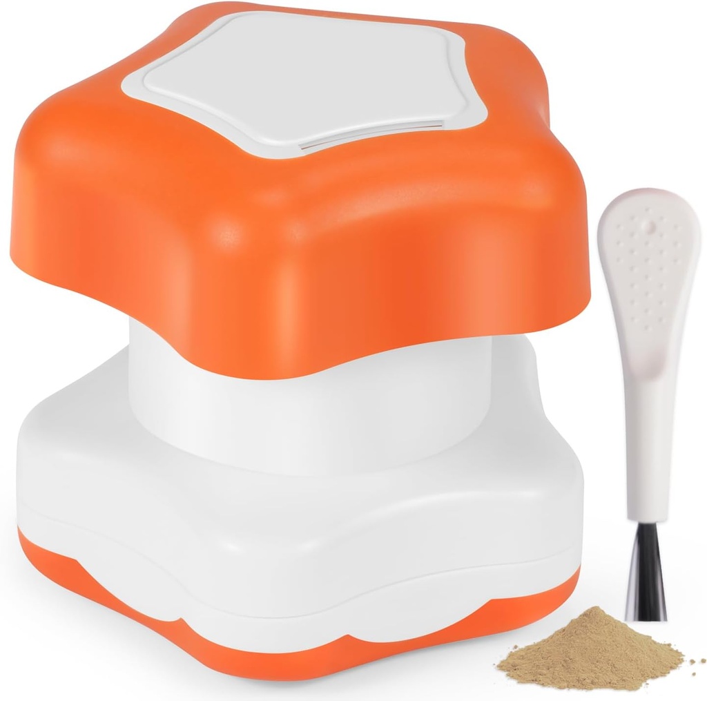 Johnbee Pill Crusher, Pill Grinder Fine Powder Extremely Fine. Storage Compartment. Pill Crushers for Elderly, Family and Pets. Silicone Edges. Grind Multiple Pills at Once - Cleaning Brush (Orange)