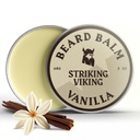 男性のStriking Viking Beard Balm - ベアードコンディショナ - 天然由来のベアドバター、アーガン&ホホホバ油で作られたバルムをStyling - ベアードコンディショナ - バルムを脱退 - バルムを脱退 - ベアードバター、アーガン&ホホホバ油(2オンス)、バニラ