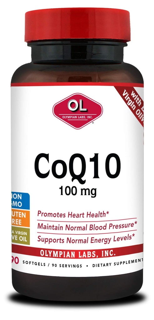 Olympian の実験室の Coenzyme Q10 100mg の Softgels は余分なバージンのオリーブ オイル、中心の健康サポート、自由な放射状からの細胞の保護と形成しました