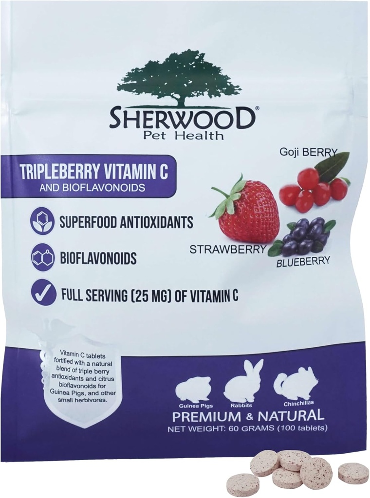 Sherwoodペット健康(100錠〜60グラム)によるTripleberry Vitamin CとBioflavonoid
