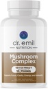 DR. EMIL NUTRITION 10 マッシュルーム メンタルの明快さ、焦点及び免疫サポートのためのマッシュルームの補足-ライオンズのマネのエキス、コルディセプ、トルコの尾及び多くが付いている機能きのこのnootropicの補足