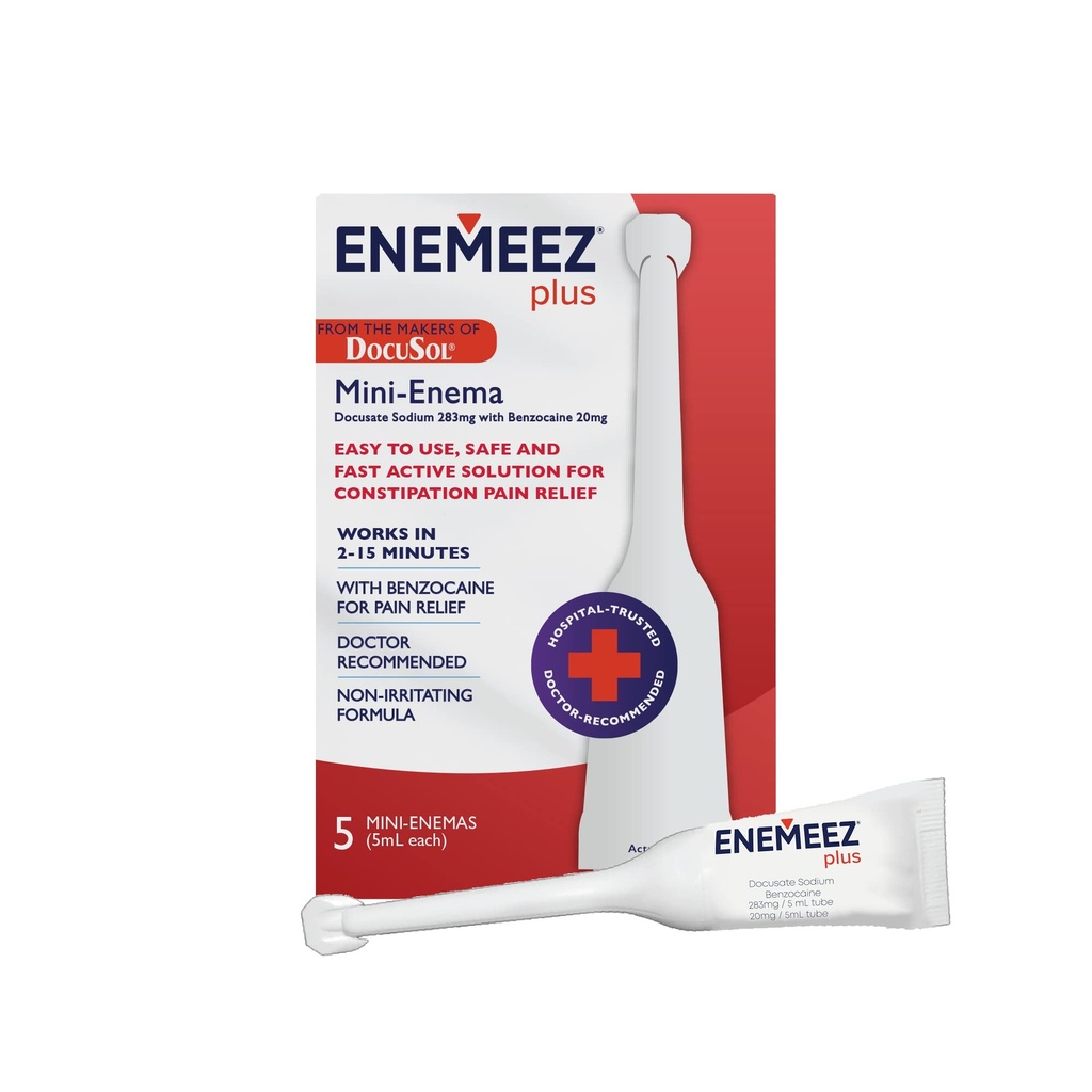 EnemeezのDocusolのプラスのDocusateナトリウムの浣腸-明確な5のml、5の計算、便秘のための速い行為