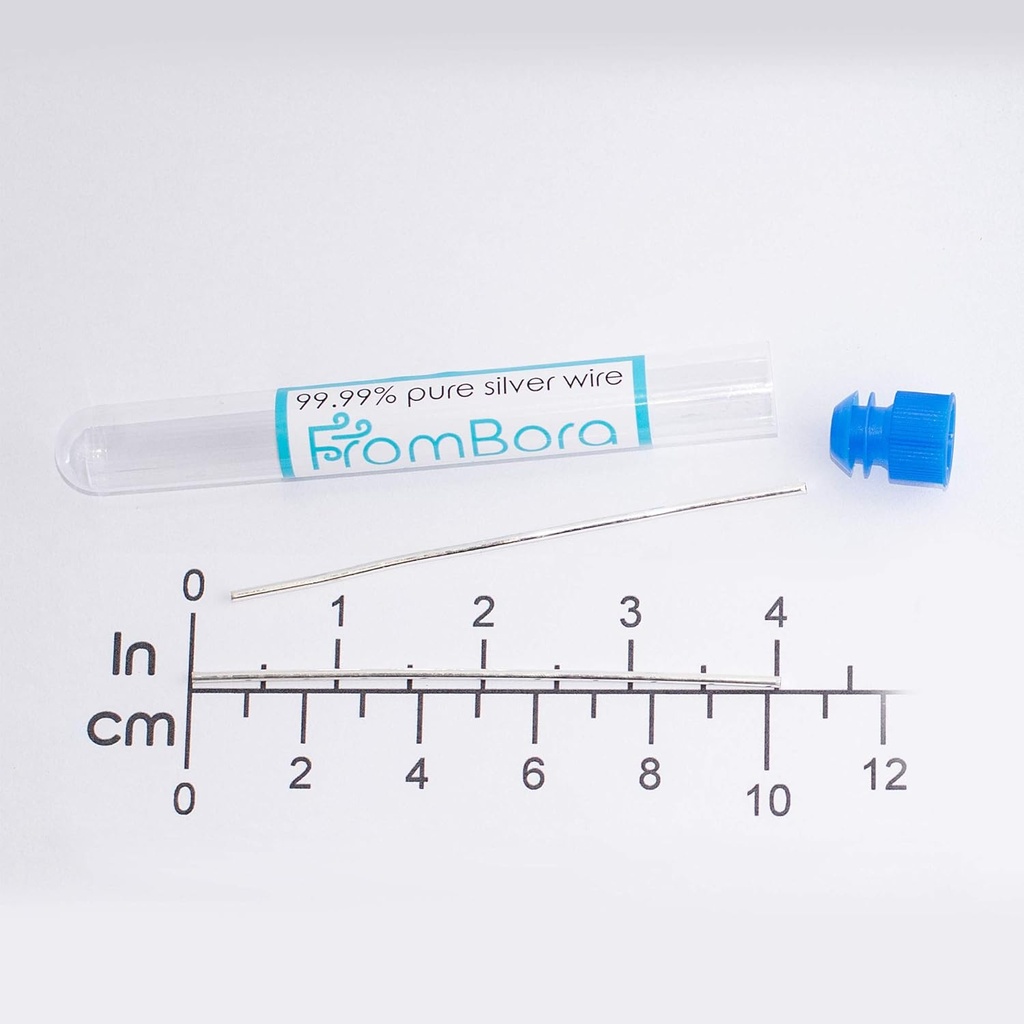 コロイドシルバー | 純銀線のペア 99.99% | 証明書 | 9999 | 14 ゲージ 4 | FromBora コロイドシルバー ジェネレーター ワイヤー