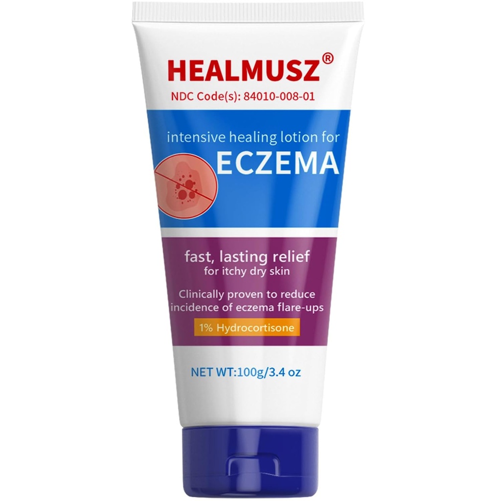 HEALMUSZのEczemaのクリーム、最高の強さ1%のHydrocortisoneの救助のEczema-Prone及び乾燥した皮のための反Itchのクリームの集中的なHealingのローション、かゆみ、赤み、洗濯し、Irritatedのための救助