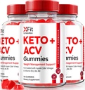 (3パック) Xfit Keto ACV グミー、公式 Keto+ACV 減量の方式、健康および適性、Xfit ACV Keto Gomitas (180のガミー)のためのすべての自然なAppleのサイダーのVinegar 1000MG、Xの適合のケトのプラスACVのガミー