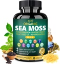 Bualle Organic Sea Mosssは、ブラックシードオイル、アシュワガンダ、ブラッドダーラック、ジンジャー&ブルドックルート、毎日のウェルネスのためのハーブコンプレックス - 60カプセル(1パック)