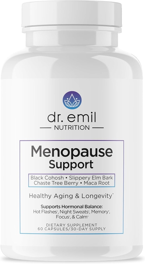 DR. EMIL NUTRITION Menopause Supplements for Women - Multi-Symptom Menopause Relief for Hot Flashes, Night Sweats & Mood Swings - Menopause Support Pills with Black Cohosh - 30 Day Supply