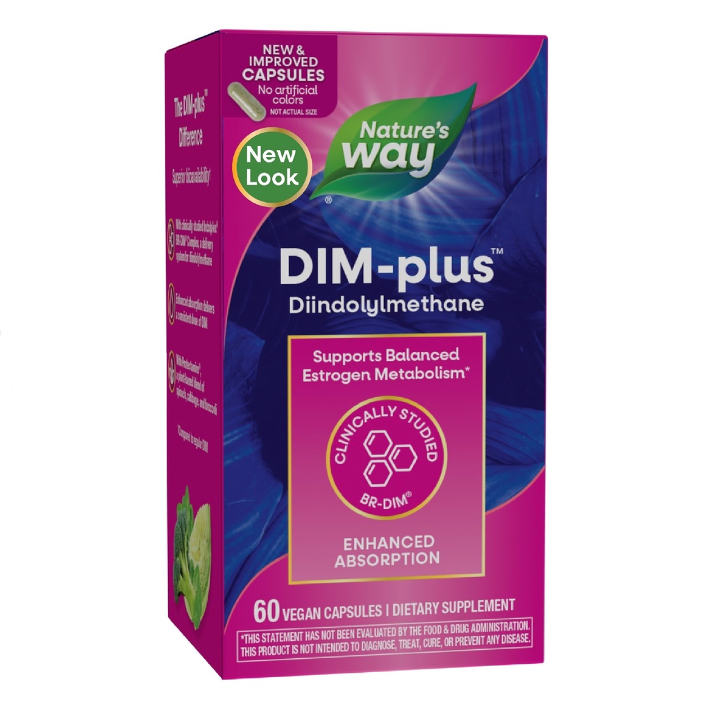 Nature's Way DIMプラス, DIMサプリメント, バランスの取れたエストロゲン代謝をサポート*, エストロゲンホルモンバランスをサポート*, Diindolylmethane, 60 ビーガンカプセル