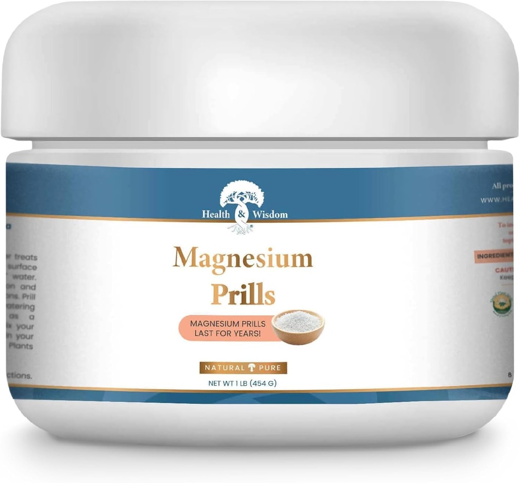 Health and Wisdom Magnesium Prills - Structured Water Devices, Magnesium Laundry Beads, Topical Magnesium, Precious Mineral, Magnesium Water, Deionized Water, Magnesium Soak - 16 Ounces