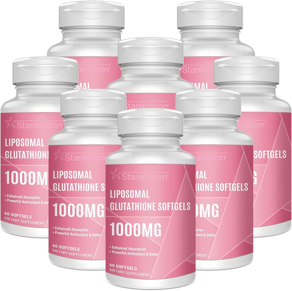 LiposomalのグルタチオンのSoftgels 1500MGのビタミンC、よりよい吸収、健康な老化、デトックス、免疫の健康、480 Softgelsのための非GMOの強力な酸化防止剤が付いている減らされたグルタチオンの補足