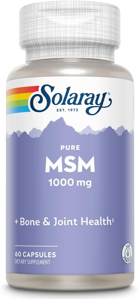 SOLARAYの純粋なMSMのカプセル、1000のmg、60の計算