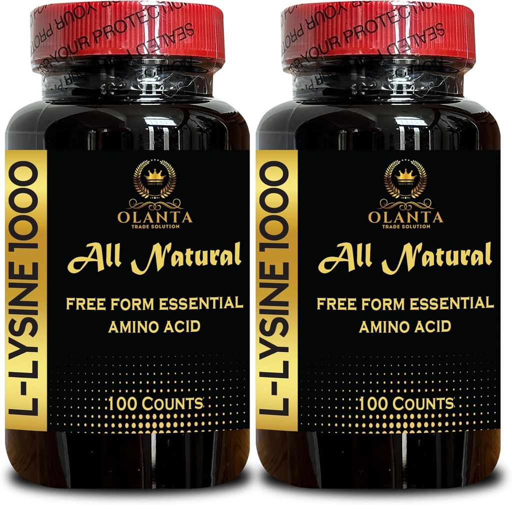 L-LYSINE 1000のmgの自由な形態のアミノ酸のエッセンシャル - 唇の健康、L-Lysineの補足L-Lysine 1000mgの免疫サポート及びゴム、グルテンフリーGlutenのための必須のアミノ酸の補足- 2本のびん200の計算