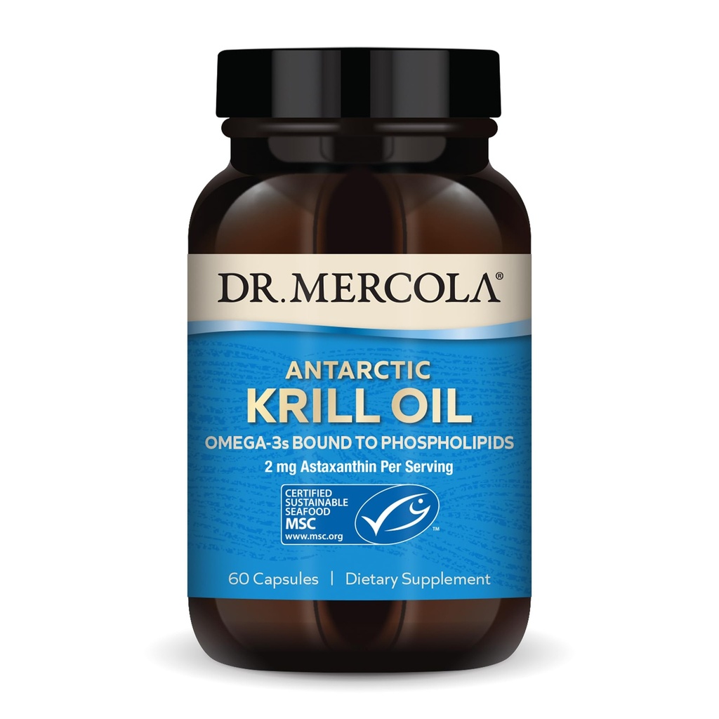 Mercola Antarctic Krill Oil - 1,000 mg - Omega-3 サプリメント with EPA & DHA - サポート脳、心臓、関節と免疫の健康 - GMOフリー、グルテンフリー&大豆フリー - 60 カプセル(30 サービング)