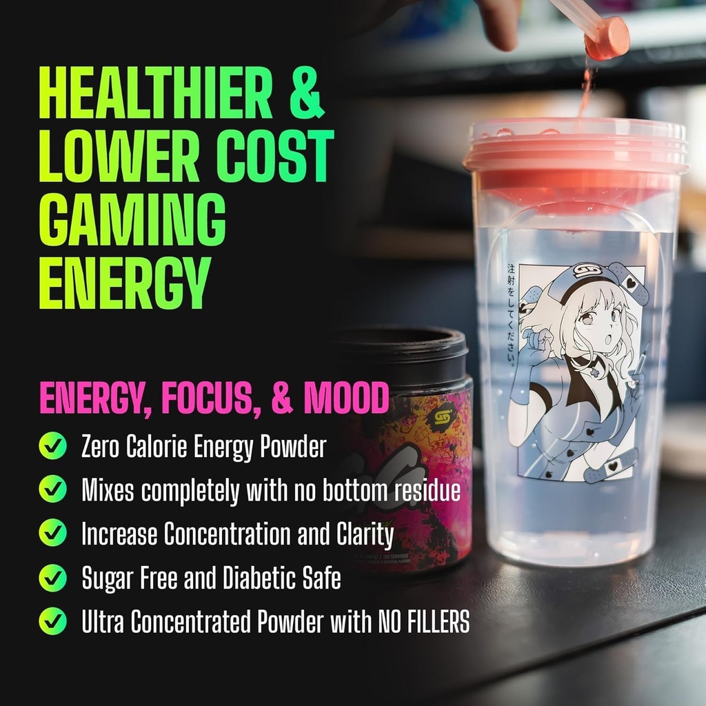 ゲーマーは、GGエナジーレッドラズベリー(100サービング)- Keto Friendly Gaming EnergyとNootropic Blend, Sugar Free + Organic Caffeine + Vitamins, パウダードリンク