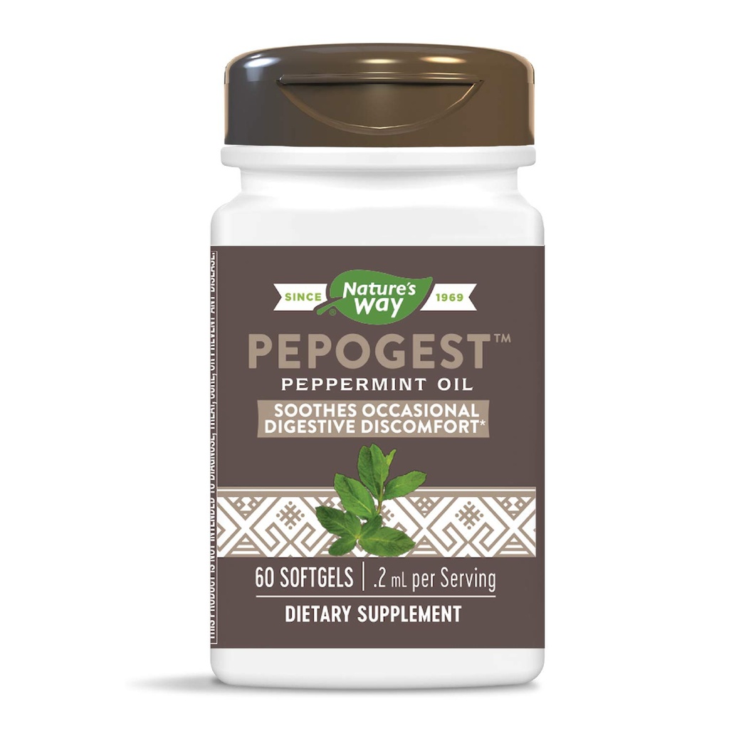 Nature's Way Pepogest Enteric-Coatedペパーミントオイル、Gastrointestinal Comfort、60カウント(パッケージ2)
