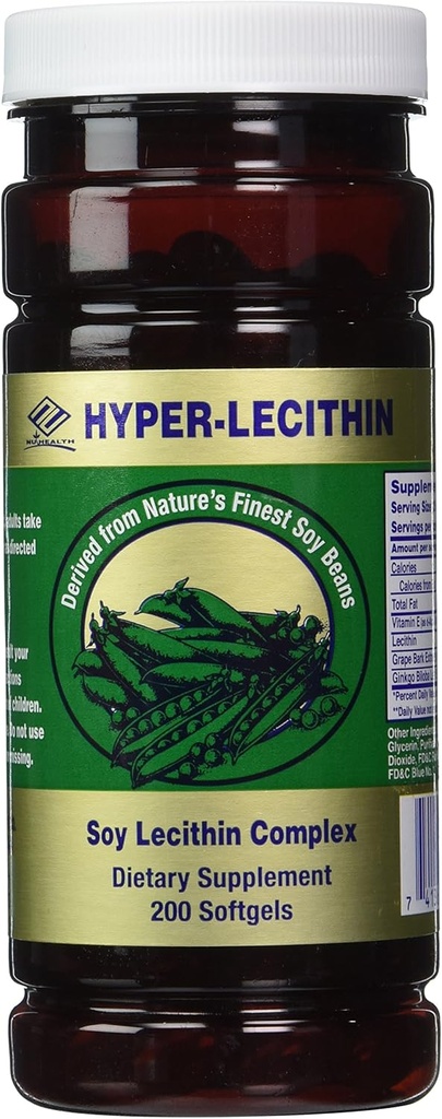 Nu Health Hyper-lecithin (200 Softgels) ソイ・レシチン・コンプレックス