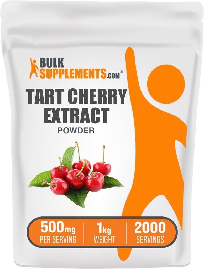 BulkSupplements.comタルトチェリーエキスパウダー - タルトチェリーサプリメント、ハーブサプリメント - 抗酸化物質、グルテンフリー、500mg/サービング、1kg(2.2ポンド)(パッケージ1)