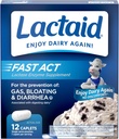 Lactaid の速い行為は Lactase の酵素が付いている不耐性の救助の小道具で、Lactose の感受性、旅行のための理想及び 1 カウントの 12 のパックを保護します