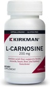 Kirkman – L-Carnosine 200 mg - Hypoallergenic – 90 Vegetarian Capsules – Amino Acid – Gluten Free – Casein Free