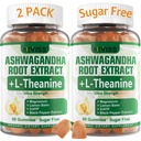 NEVISS Ashwagandha Gummies 2000mg、L-Theanine、5-HTP、Lemon Balm、Calm、Zzzs及び弛緩サポート、120の計算が付いているプラスのProprietaryのブレンドを感じて下さい